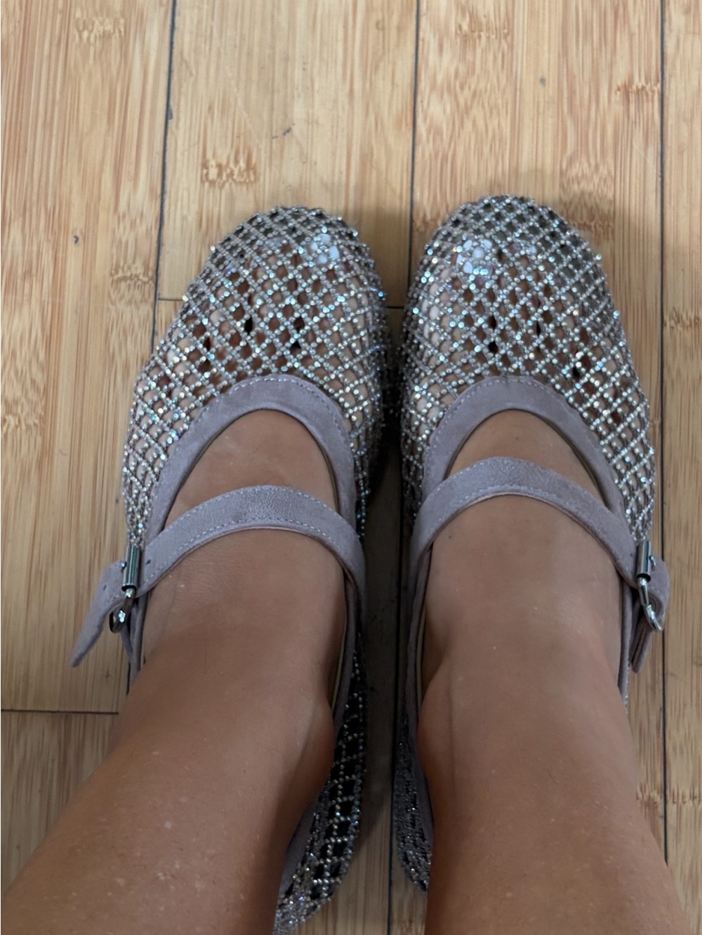 ✨Alaia Crystal Mesh Fishnet Ballet Flats In Strass✨ - Picture 7 of 8
